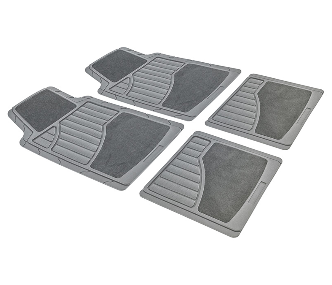 TAPETES UNIVERSAIS MISTOS BORRACHA E ALCATIFA VISION II CINZA