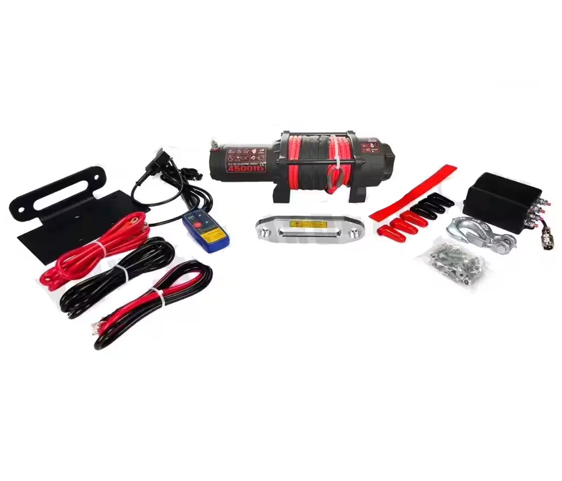 GUINCHO ELÉTRICO 4X4 CARBON WINCH 4500LB / 2040KG 12V CABO SINTÉTICO