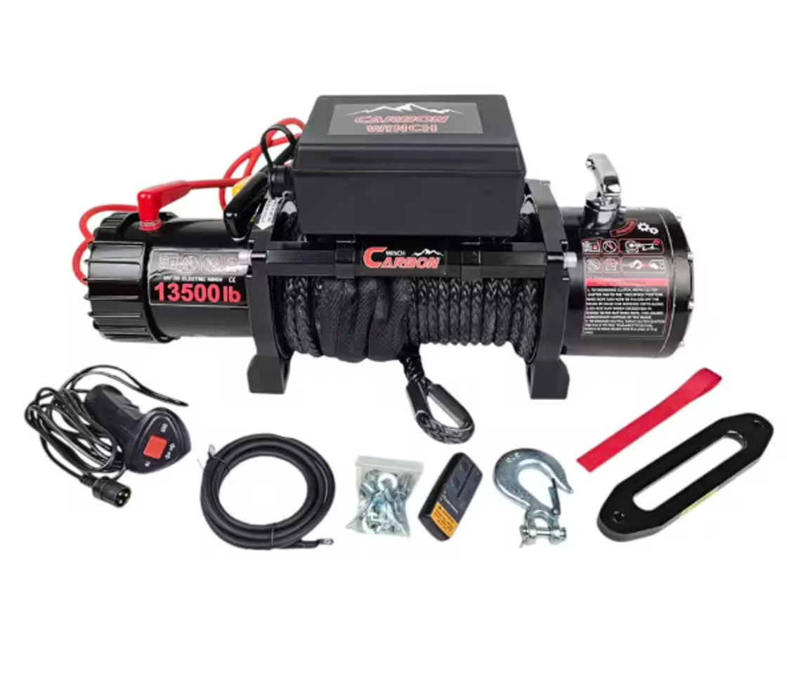 GUINCHO ELÉTRICO 4X4 CARBON WINCH 13500LB / 6126KG 12V CABO SINTÉTICO ECO GUINCHO ELÉTRICO 4X4 CARBON WINCH 13500LB / 6126KG 12V CABO SINTÉTICO ECO