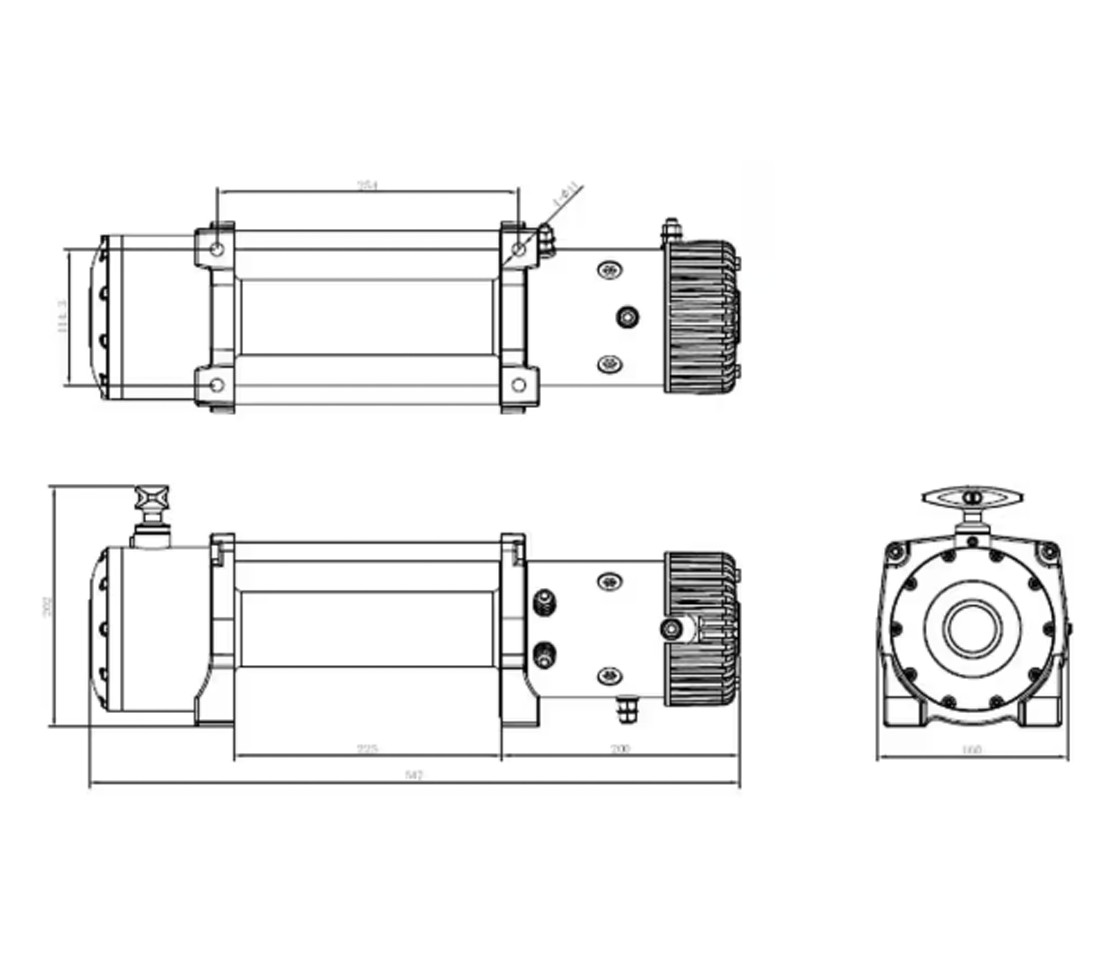 GUINCHO ELÉTRICO 4X4 CARBON WINCH 13500LB / 6126KG 24V CABO SINTÉTICO LBS