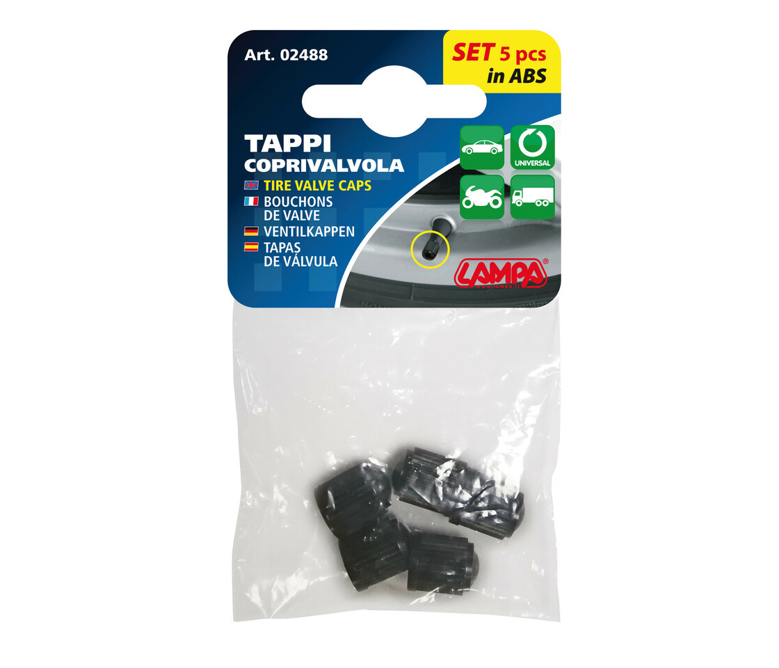 TAMPAS VÁLVULAS JANTE PLÁSTICO PRETO LAMPA