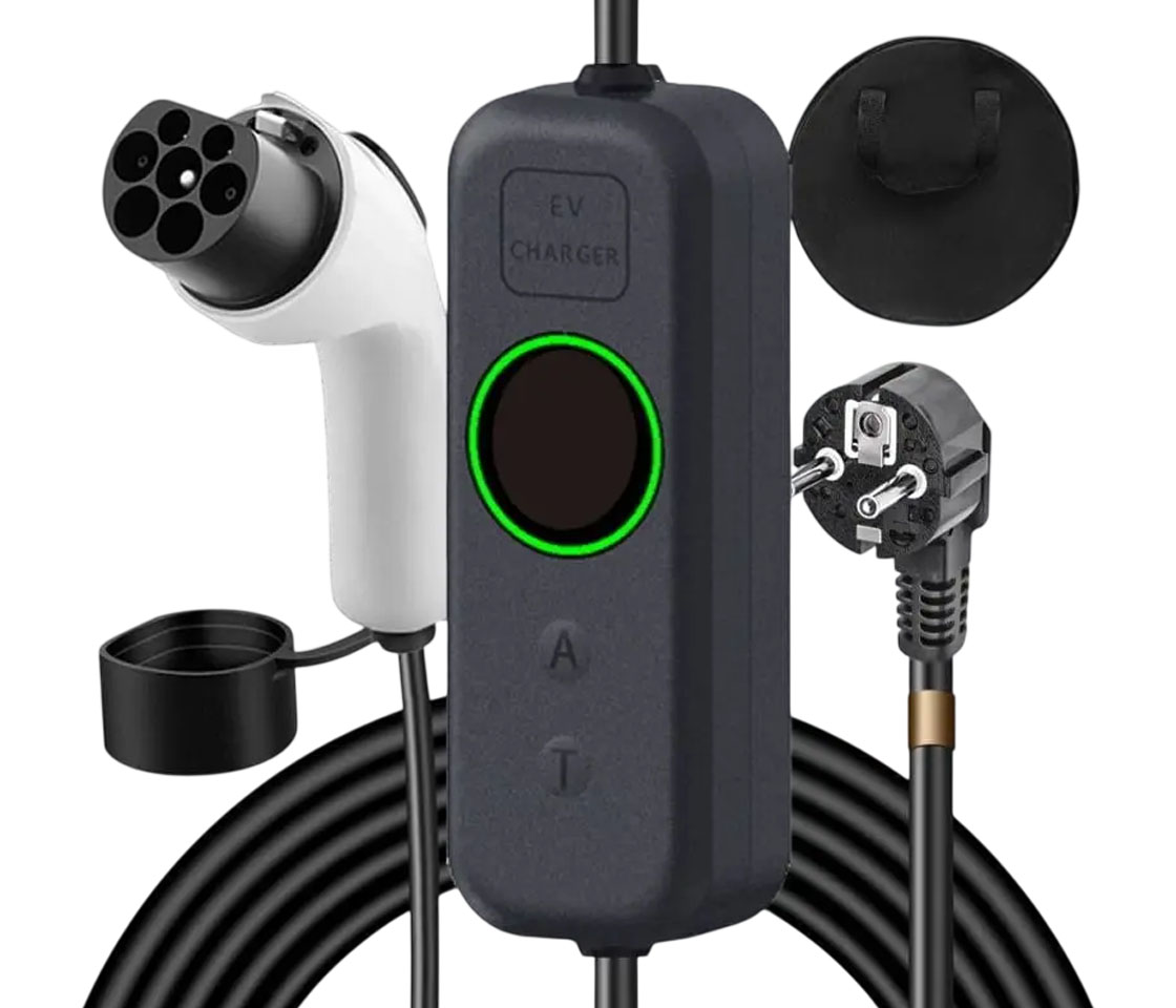 CARREGADOR PARA CARROS ELÉTRICOS 16A / 3.5KW / FICHA SCHUKO / CABO 5M TIPO 2 CARREGADOR PARA CARROS ELÉTRICOS 16A / 3.5KW / FICHA SCHUKO / CABO 5M TIPO 2