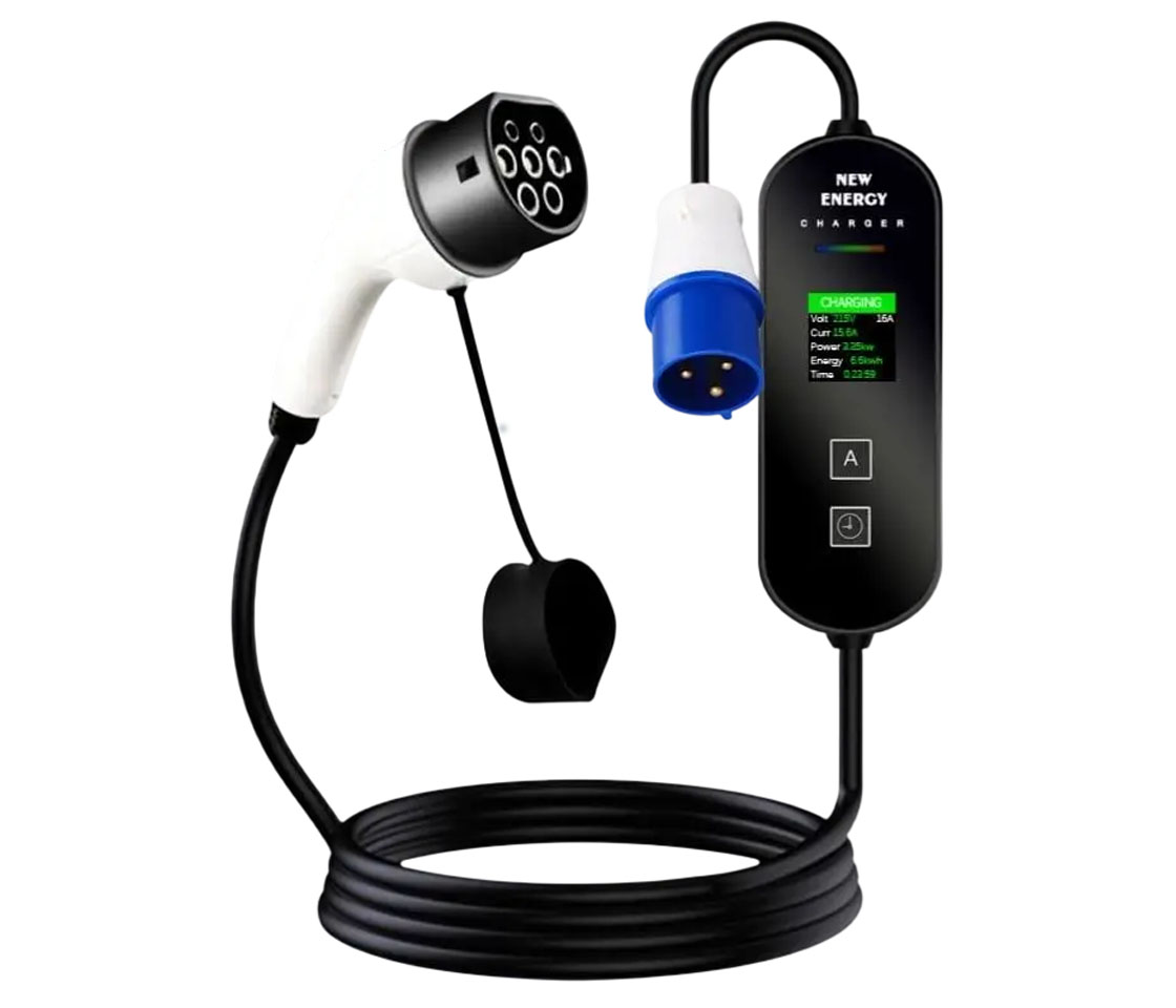 CARREGADOR PARA CARROS ELÉTRICOS 32A / 7KW / FICHA 3 PINOS / CABO 5M TIPO 2 CARREGADOR PARA CARROS ELÉTRICOS 32A / 7KW / FICHA 3 PINOS / CABO 5M TIPO 2
