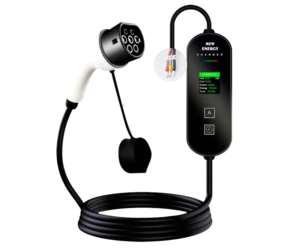 CARREGADOR PARA CARROS ELÉTRICOS 32A / 3.5KW / LCD / SEM FICHA / CABO 5M TIPO 2 CARREGADOR PARA CARROS ELÉTRICOS 32A / 3.5KW / LCD / SEM FICHA / CABO 5M TIPO 2