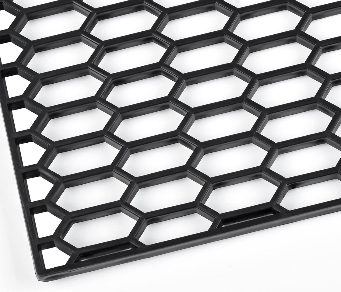 REDE PLÁSTICA PARA-CHOQUES / GRELHA HEXAGONAL 120x40CM | FURO DE 10x20MM | COR PRETA
