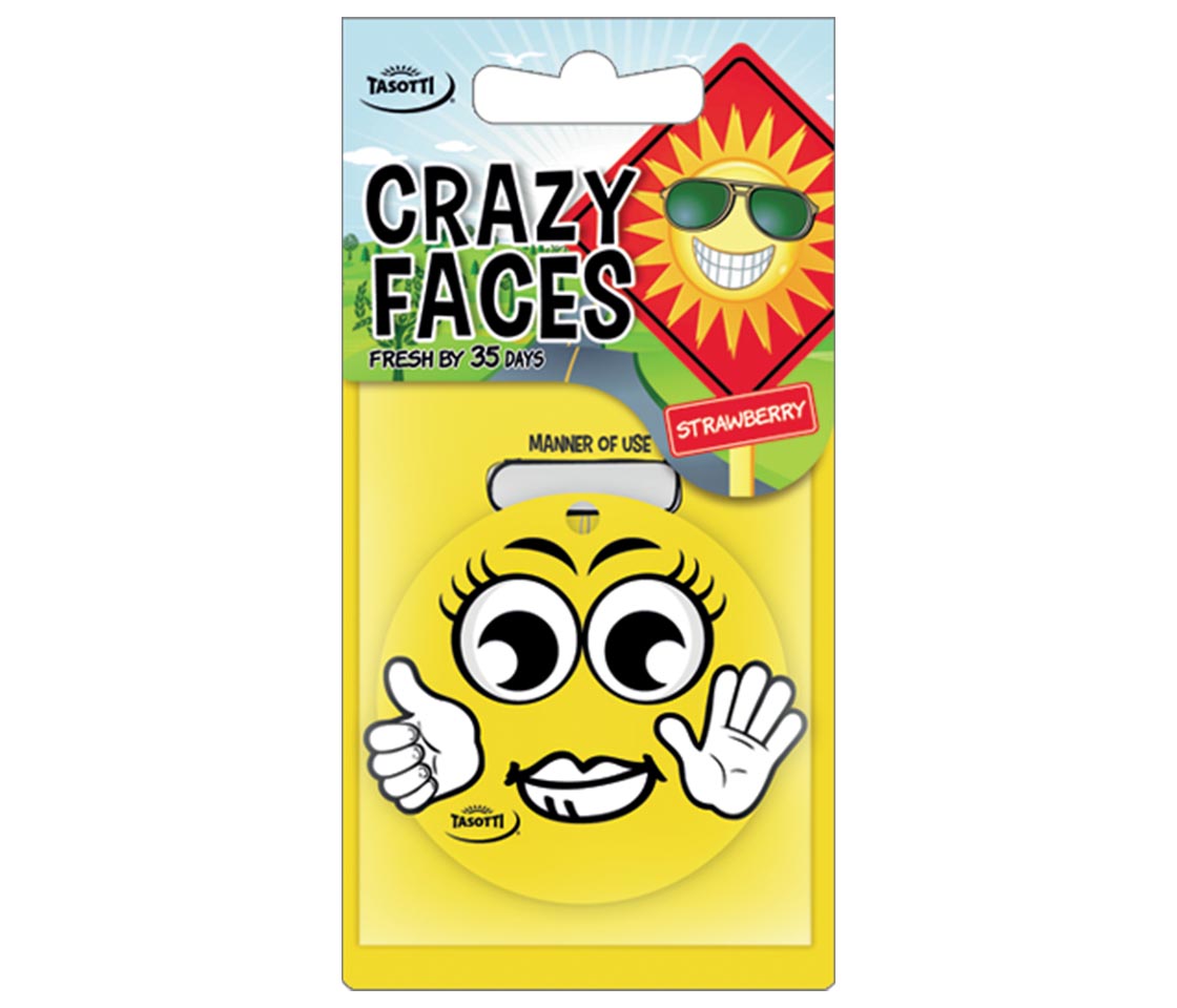 AMBIENTADOR TASOTTI CRAZY FACES STRAWBERRY PARA CARRO & CASA