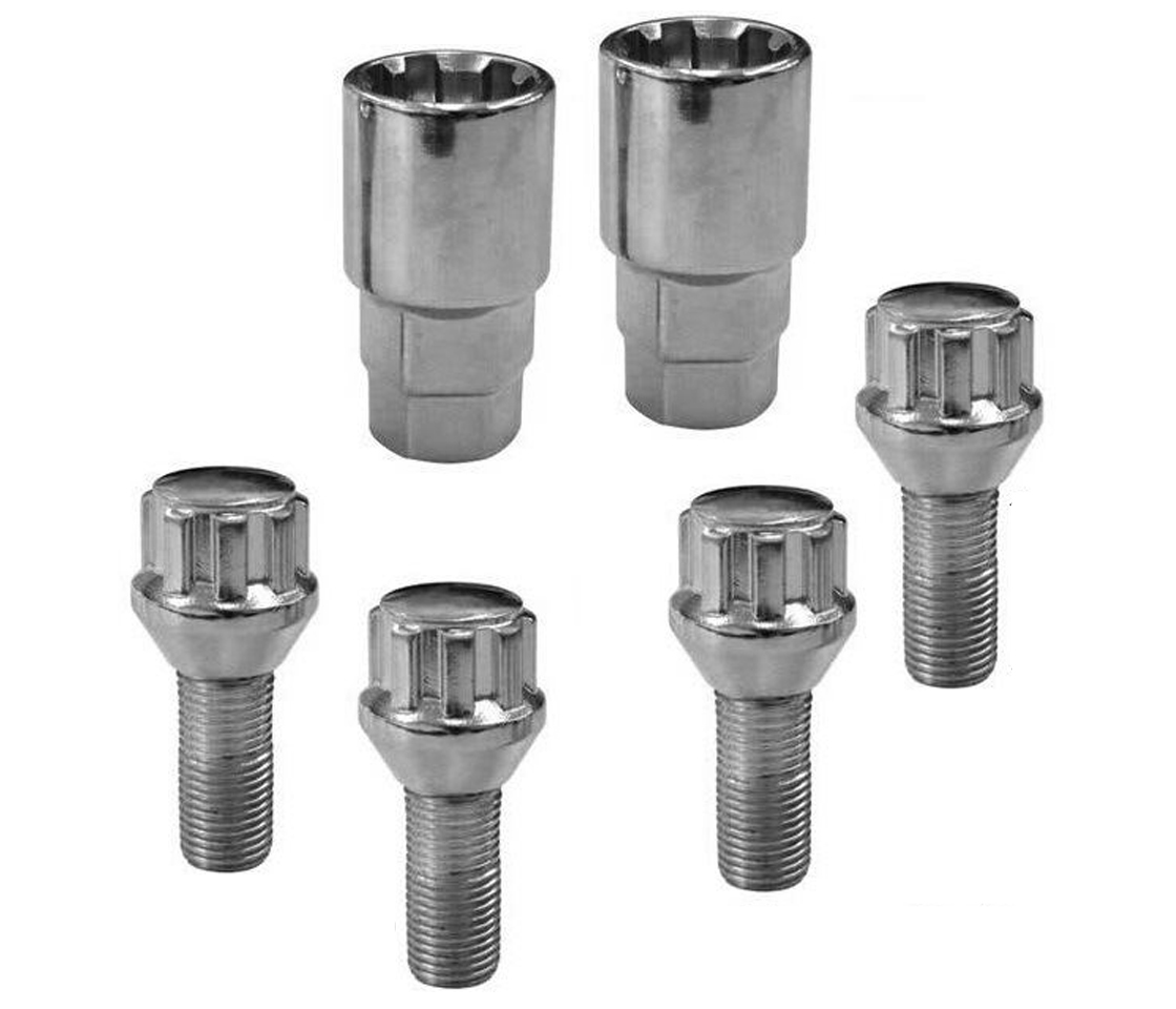 PERNOS SEGURANÇA / ANTI-ROUBO 14x1,25 L28 CH17/19 CÓNICOS 2 CHAVES