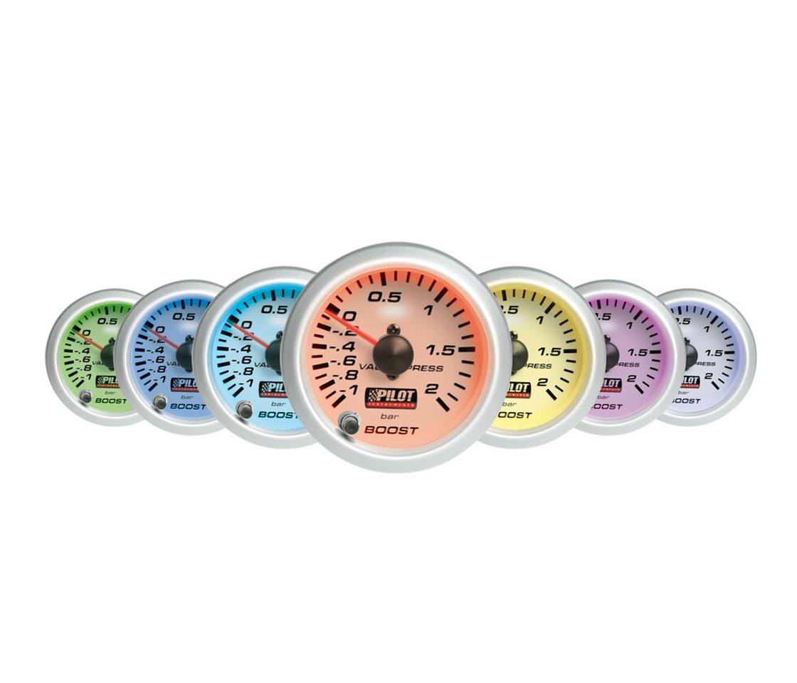 MANOMETRO PRESSÃO TURBO 52MM 7 CORES 10011 LAMPA