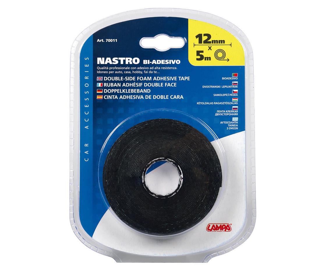 FITA ADESIVA DUPLA FACE ESPONJOSA 5MTX12MM 70011 LAMPA