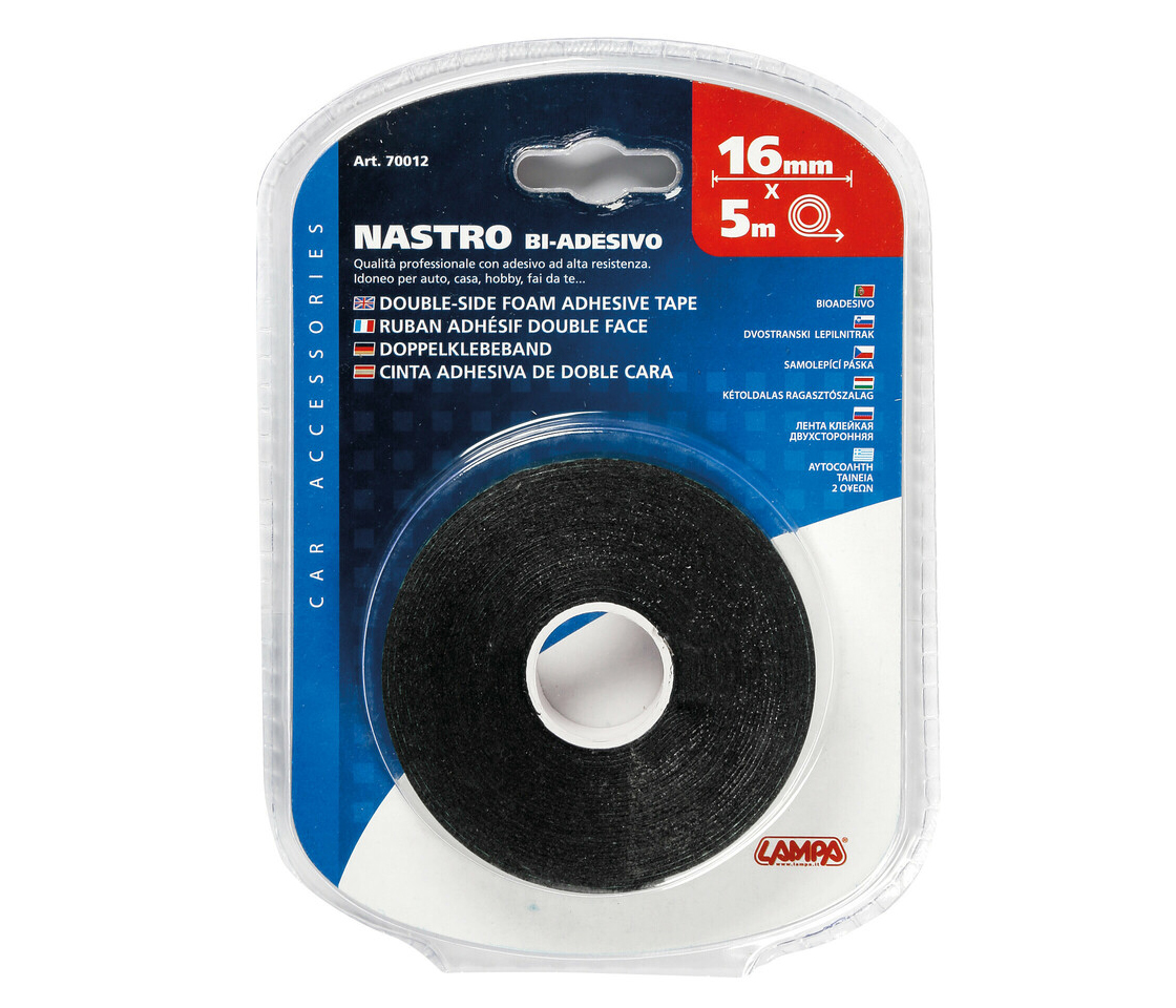 FITA ADESIVA DUPLA FACE ESPONJOSA 5MTX16MM 70012 LAMPA