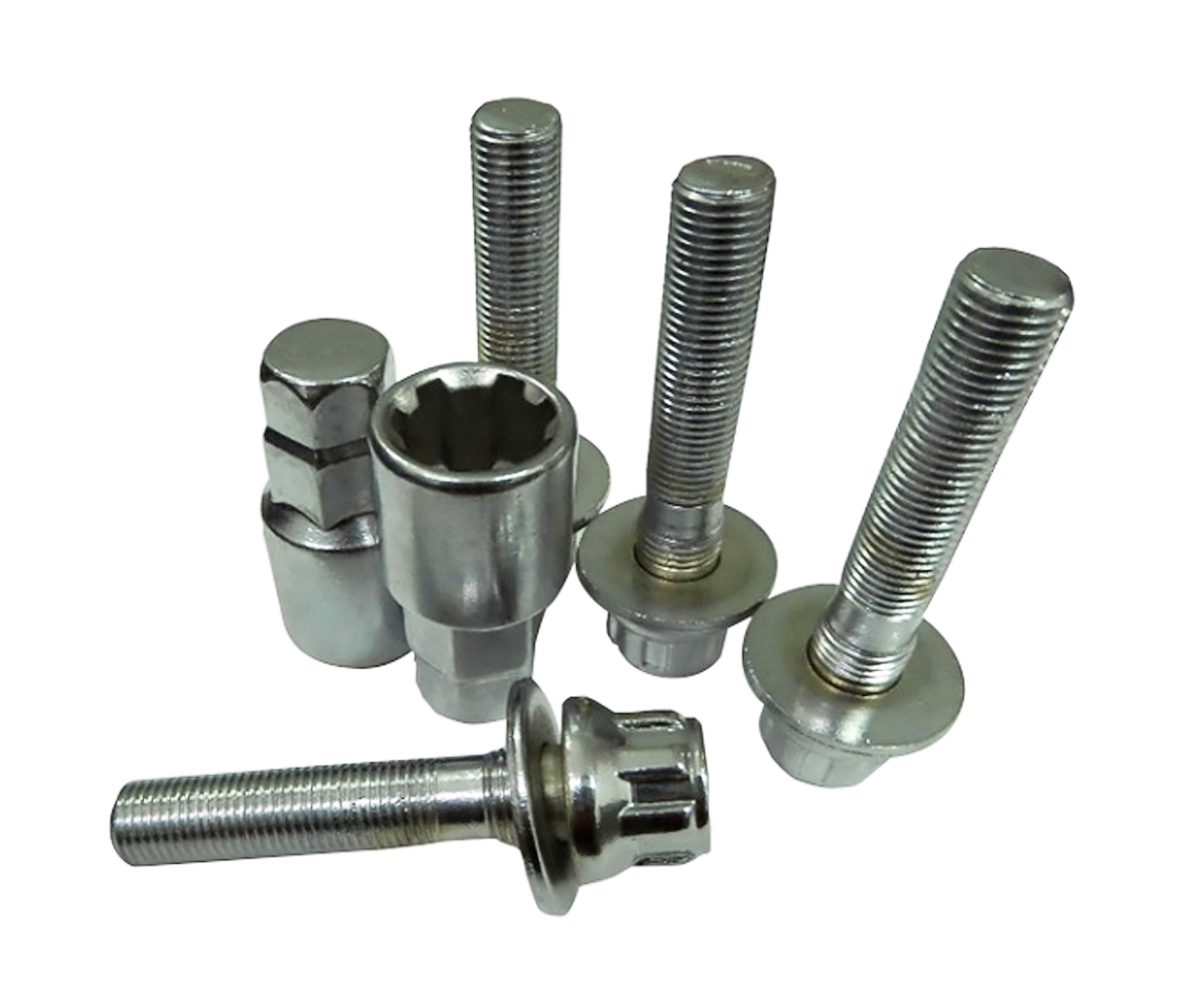 PERNOS SEGURANÇA / ANTI-ROUBO 12x1,25 L28 CH17/19 COM ANILHA 2 CHAVES