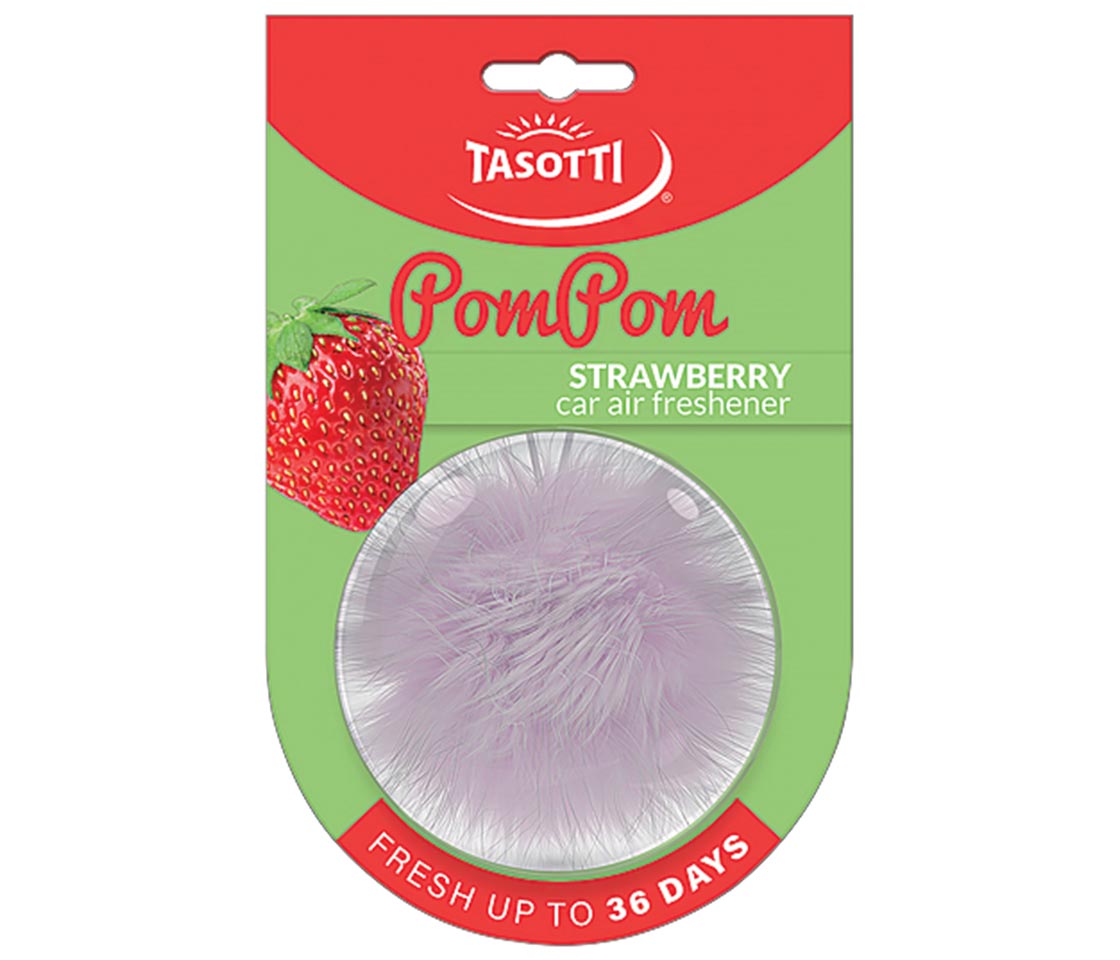 AMBIENTADOR TASOTTI POMPOM STRAWBERRY PARA CARRO & CASA AMBIENTADOR TASOTTI POMPOM STRAWBERRY PARA CARRO & CASA