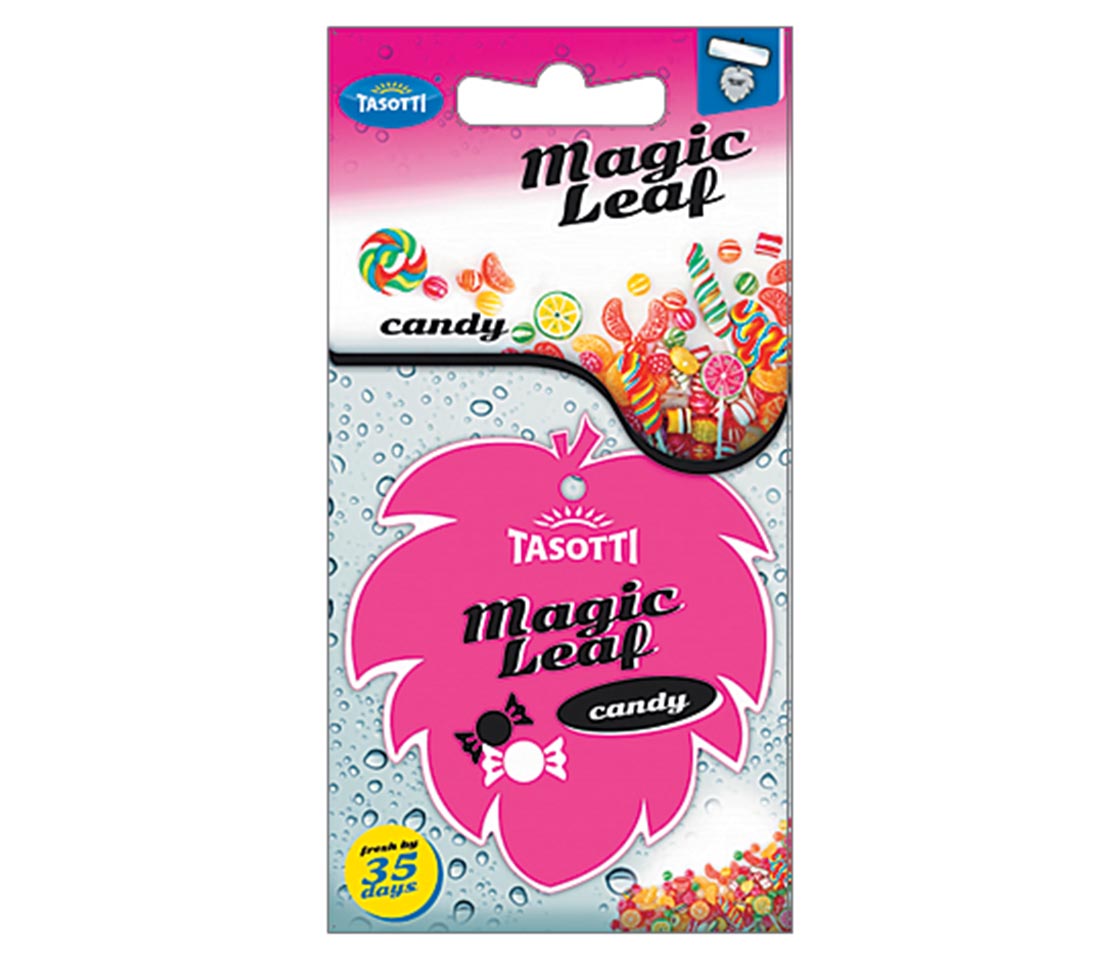 AMBIENTADOR TASOTTI MAGIC LEAF CANDY PARA CARRO & CASA