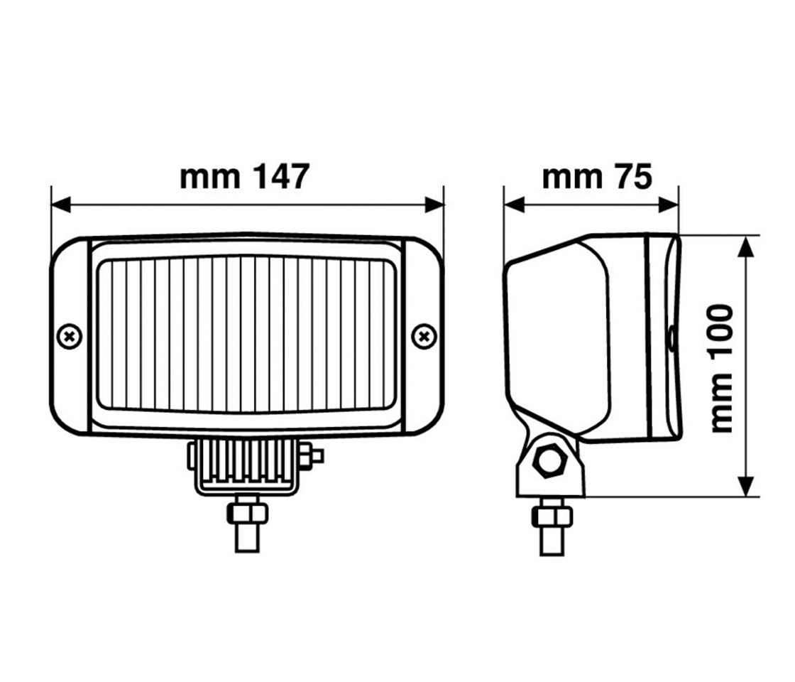 FAROL AUXILIAR RECTANGULAR NEVOEIRO PROX H3 12V 55W LAMPA