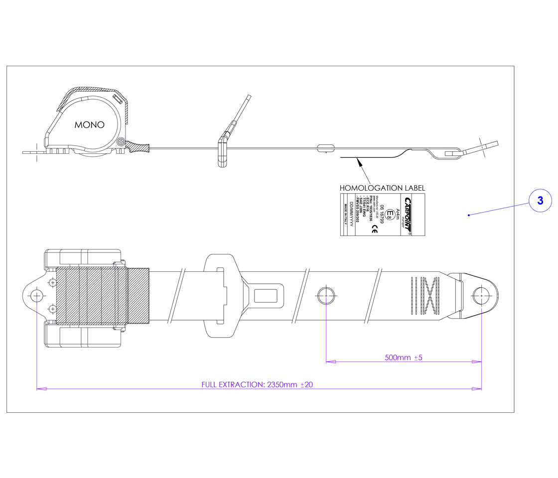 CINTO SEGURANÇA UNIVERSAL 3 PONTOS AUTOMÁTICO