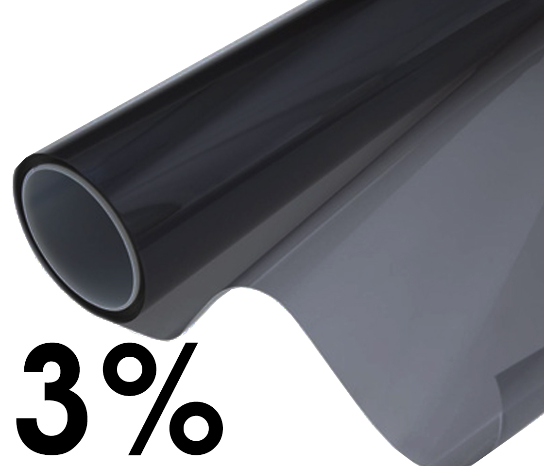 PELICULA PARA VIDROS PRETA 3% 300X76CM