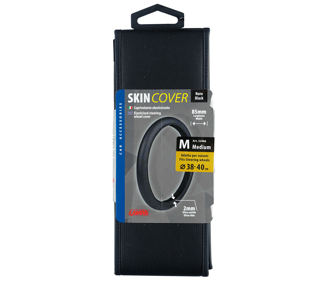 CAPA / PROTEÇÃO DE VOLANTE CARRO SKIN-COVER SKEENTEX BLACK ELÁSTICA M 38/40CM 32966