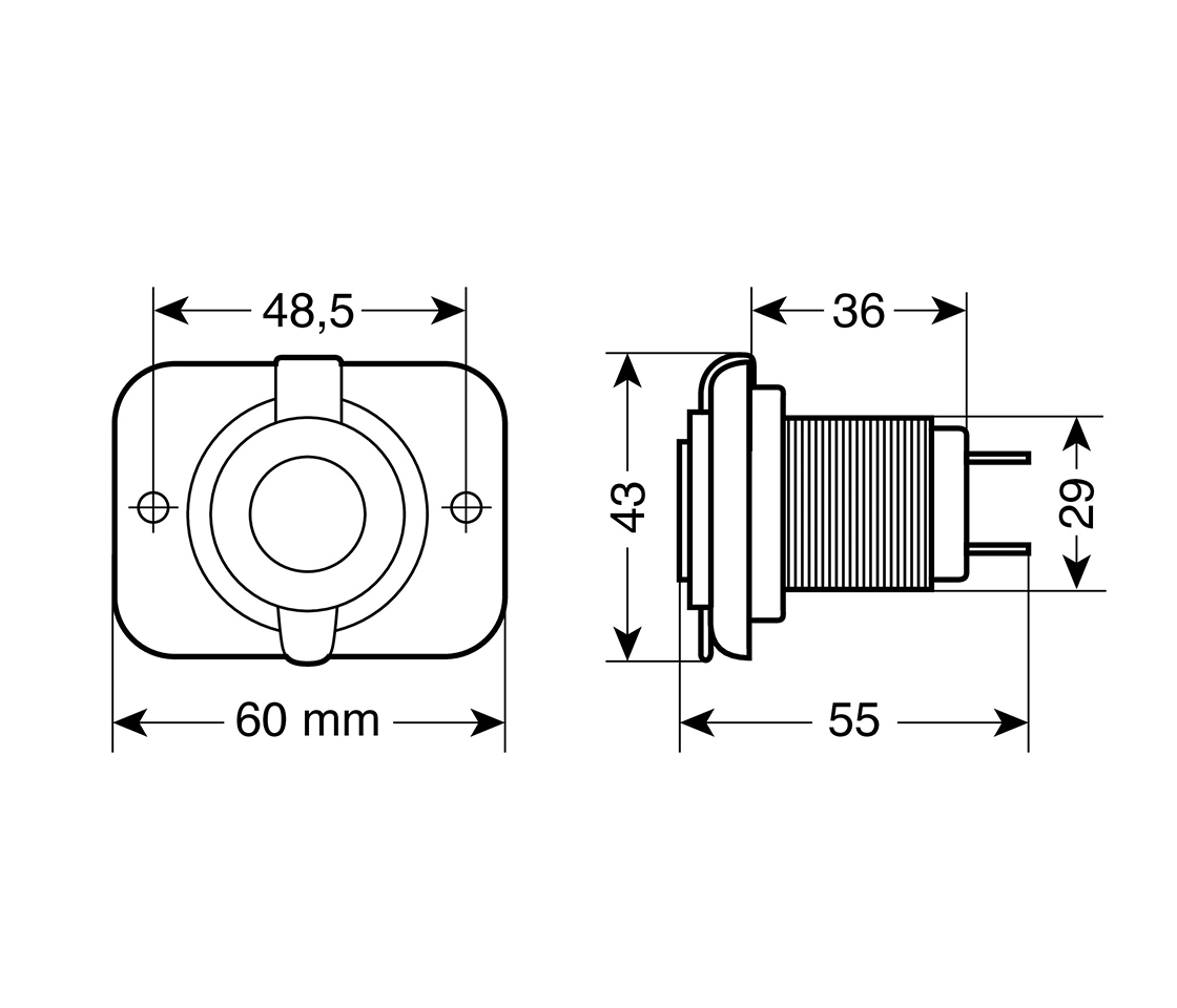 FICHA DUPLA USB 12/24V EXT8 39005 LAMPA