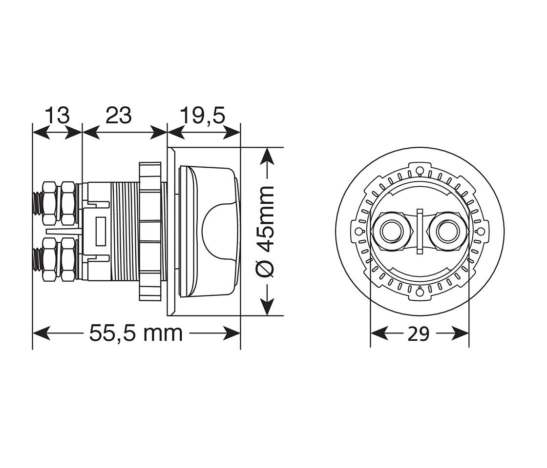INTERRUPTOR ON/OFF 3 FUNÇÕES 12/24V 39081 LAMPA