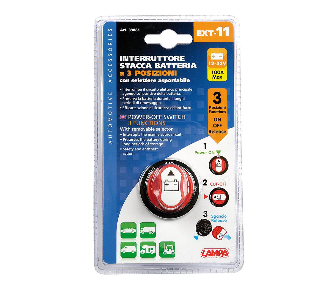 INTERRUPTOR ON/OFF 3 FUNÇÕES 12/24V 39081 LAMPA