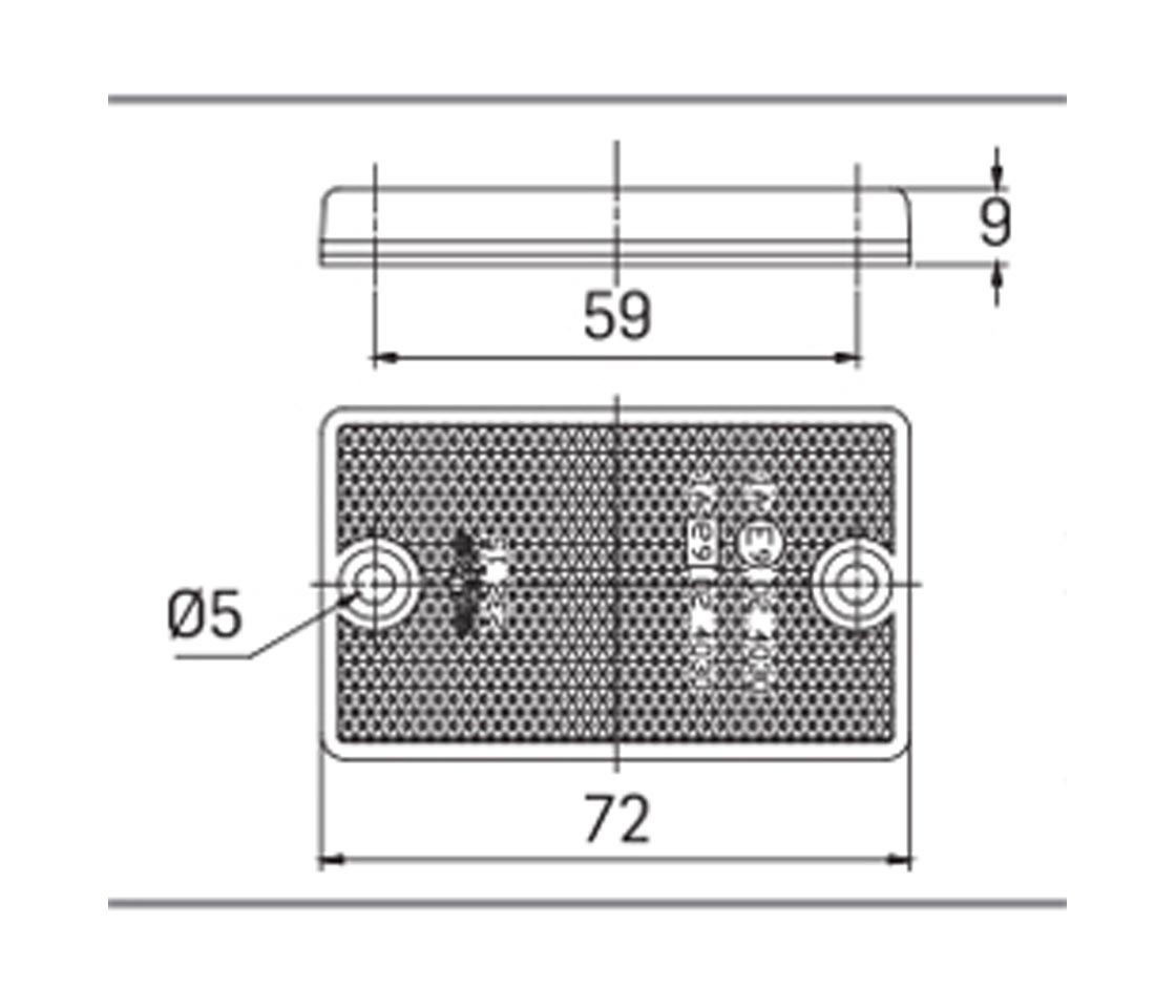 REFLECTOR CRISTAL RECTANGULAR 72X43MM