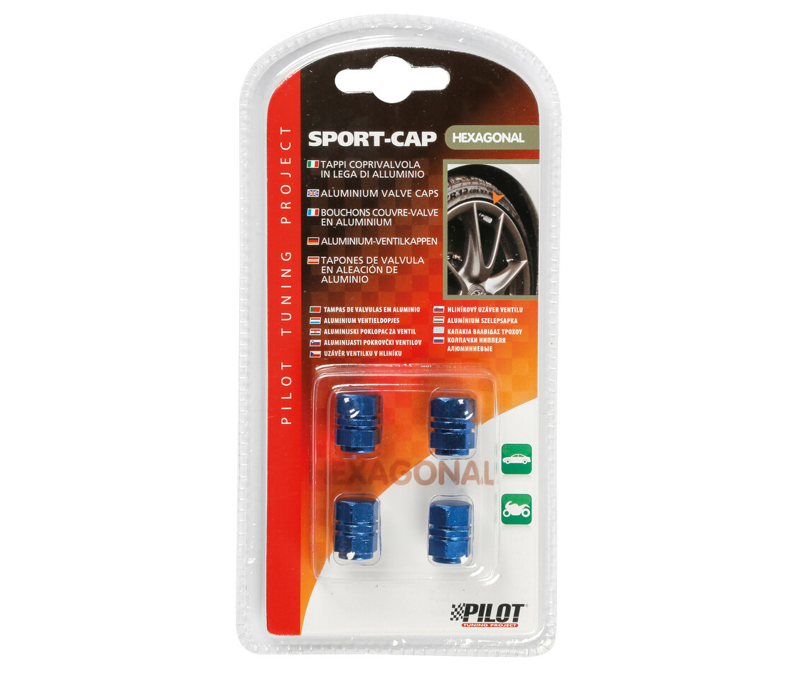 TAMPAS VÁLVULAS JANTE HEXAG AZUL LAMPA