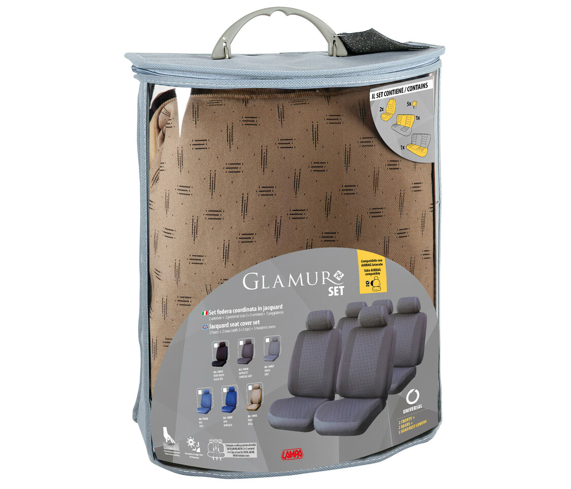CAPAS DE BANCO PARA CARROS 5 LUGARES BEJE 54935 LAMPA