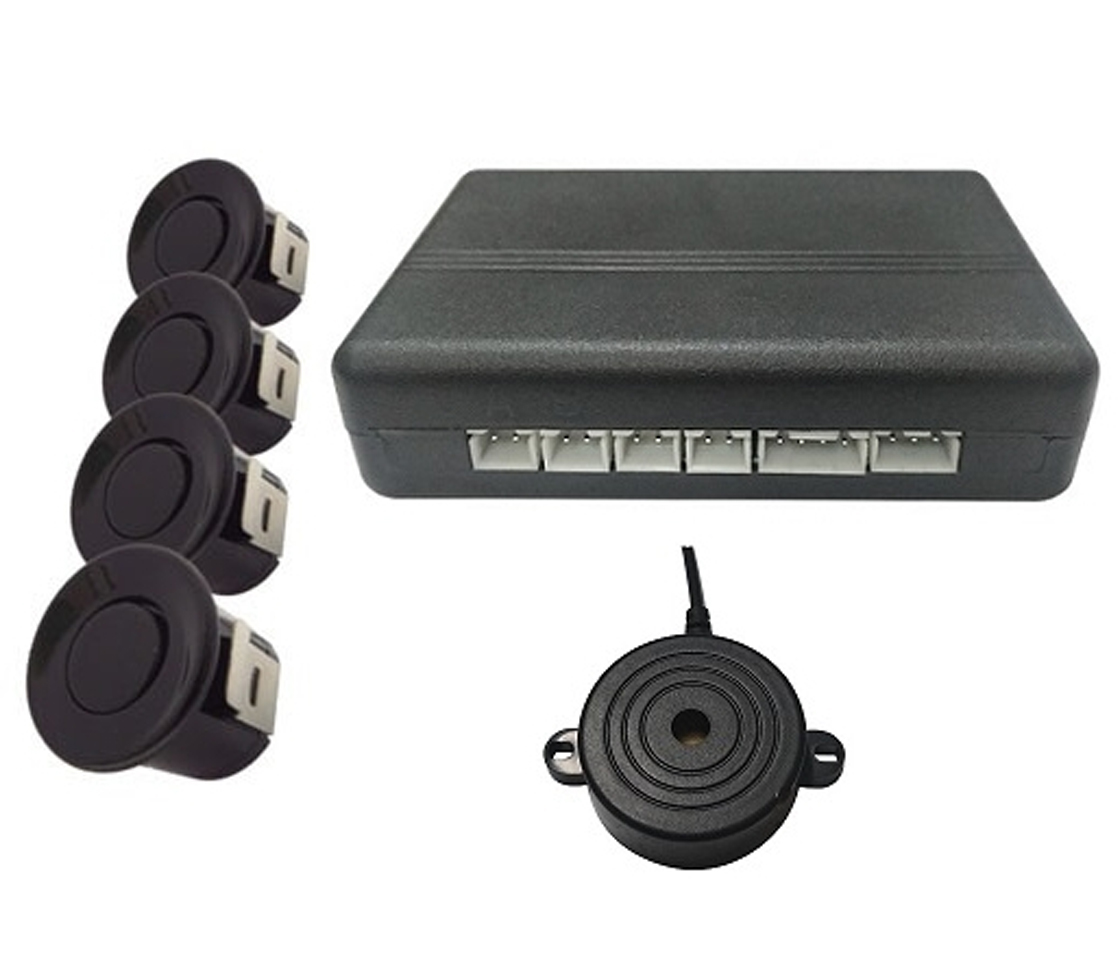 KIT 4 SENSORES ESTACIONAMENTO - SEM DISPLAY - PRETO