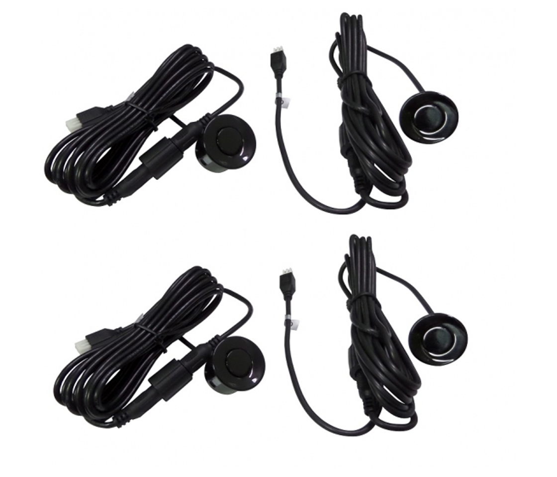 KIT 4 SENSORES ESTACIONAMENTO - SEM DISPLAY - PRETO