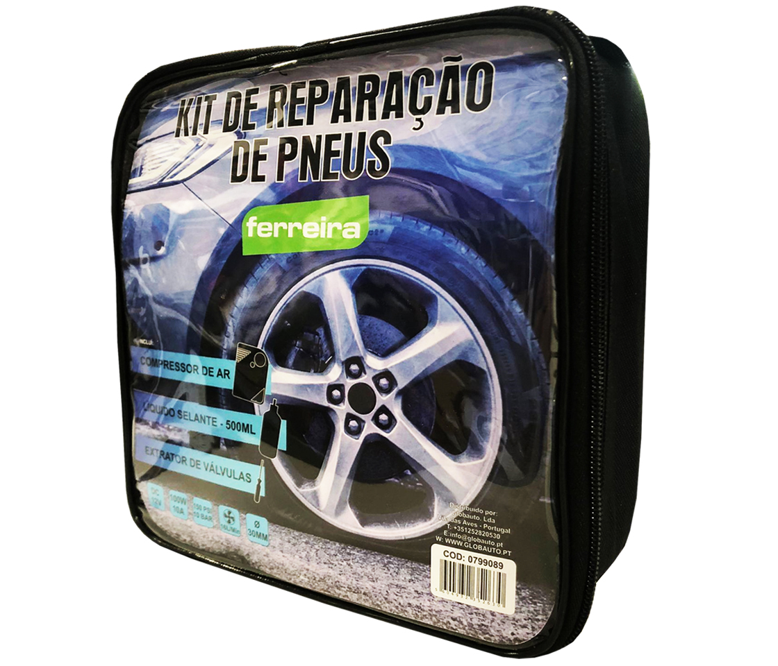 KIT REPARAÇÃO FUROS DE PNEUS ( 500ML + 150PSI )