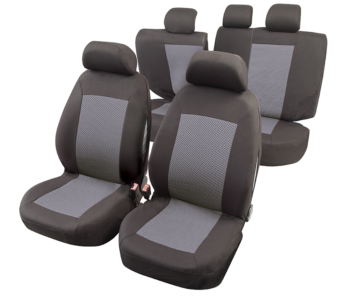 CAPAS DE BANCO PARA CARROS 5 LUGARES CINZA ESCURO MILAN T4 BASIC