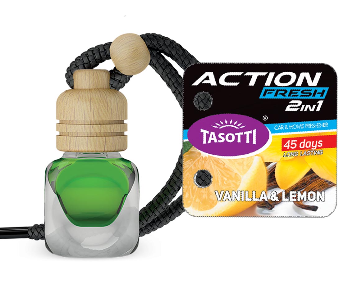 AMBIENTADOR TASOTTI ACTION FRESH VANILLA & LEMON PARA CARRO & CASA