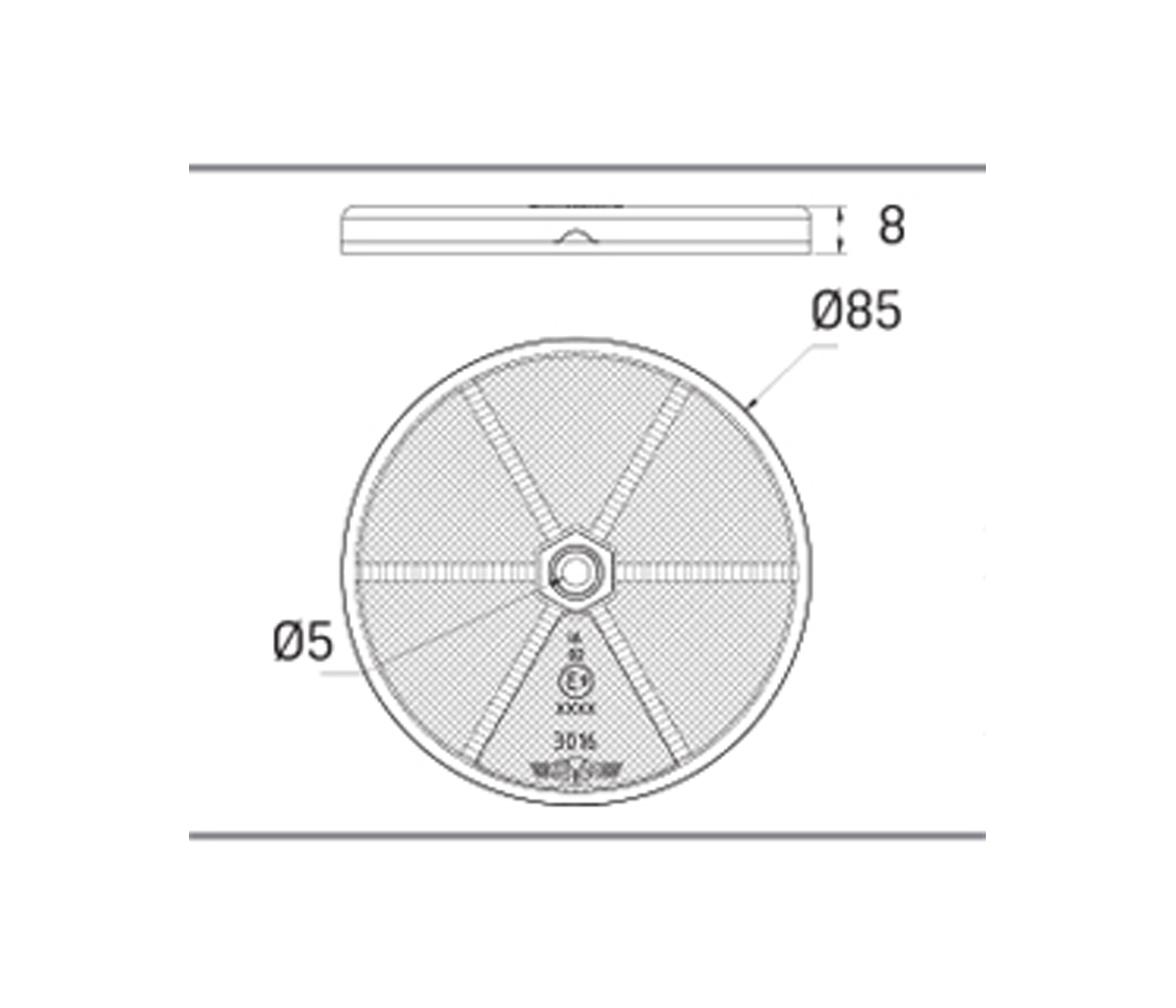 REFLECTOR AMBAR R16 SEM FURO 30160000100