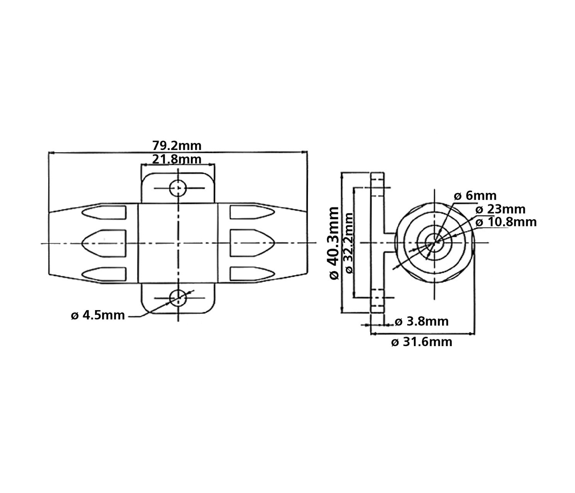 PORTA FUSÍVEIS 10A ~ 80A 45008 LAMPA