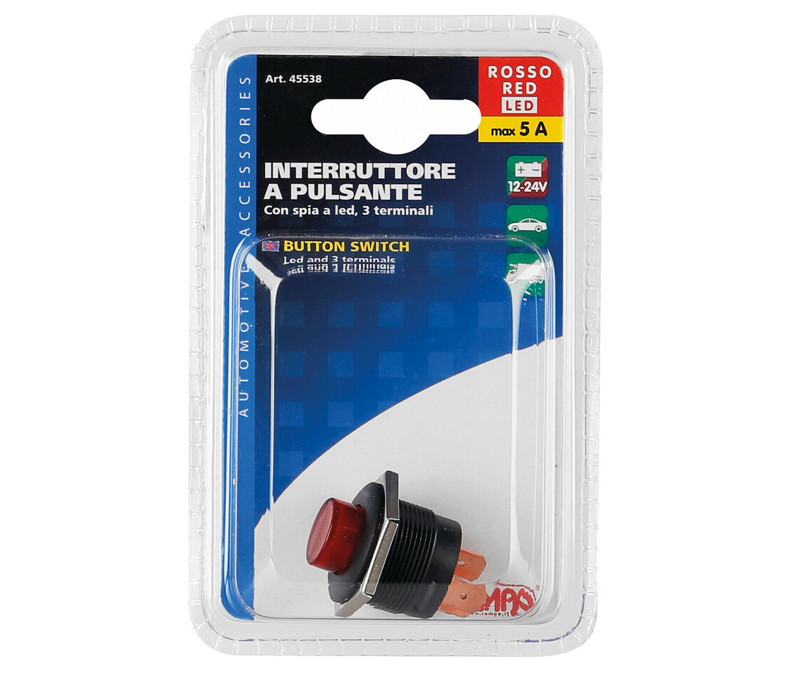 INTERRUPTOR LED VERM.12/24V 20A 45538 LAMPA