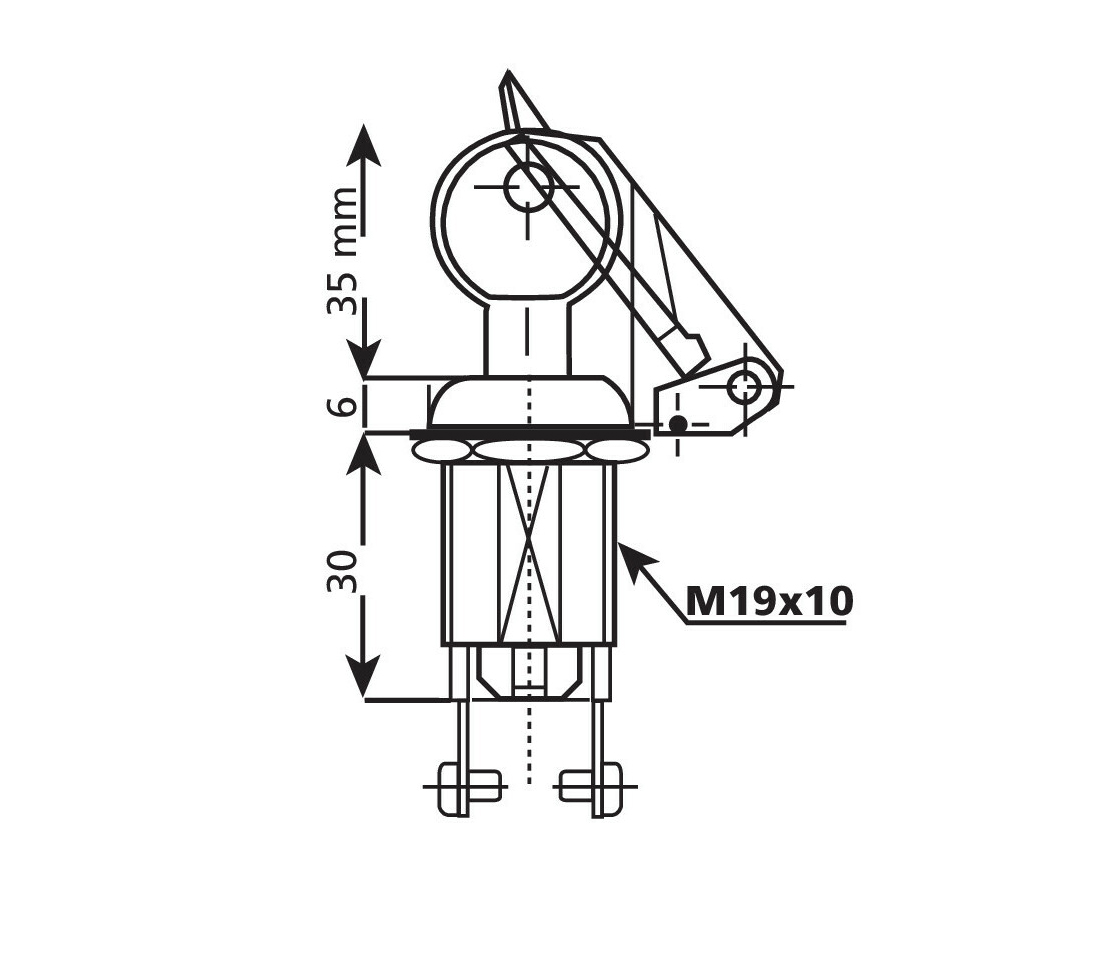 INTERRUPTOR DE CHAVE UNIVERSAL 12-24V 45550 LAMPA