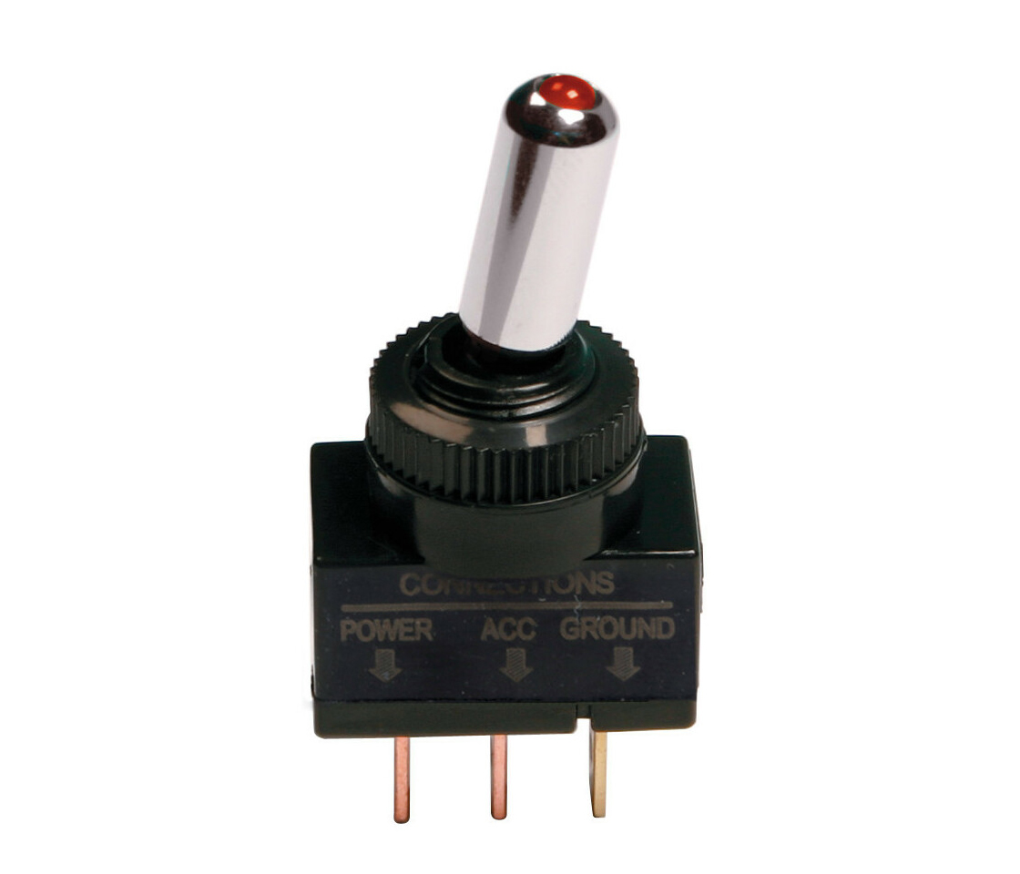 INTERRUPTOR TIPO SWITCH 3 TERMINAIS LED VERMELHO 12V / 24v LAMPA