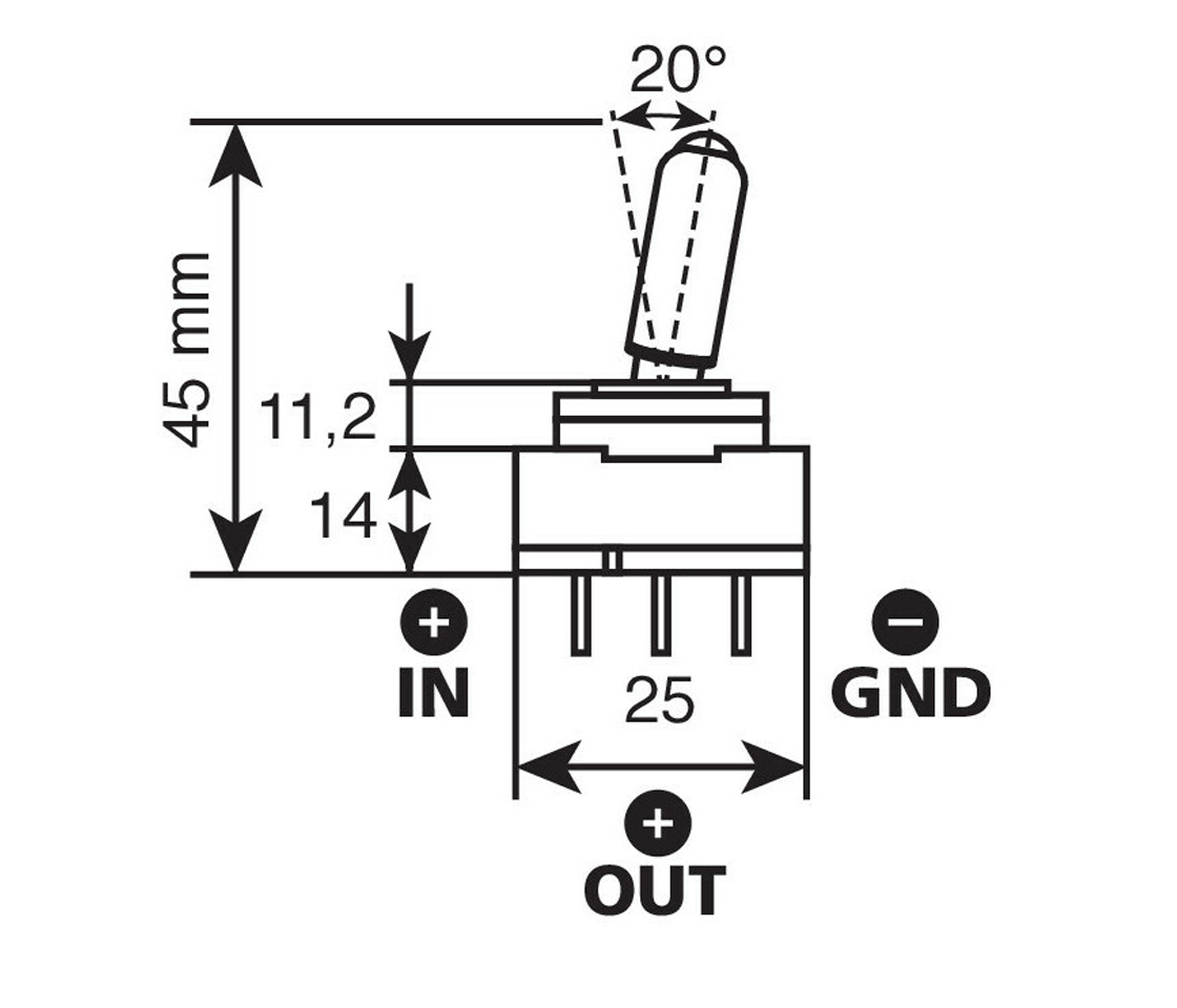INTERRUPTOR TIPO SWITCH 3 TERMINAIS LED VERMELHO 12V / 24v LAMPA