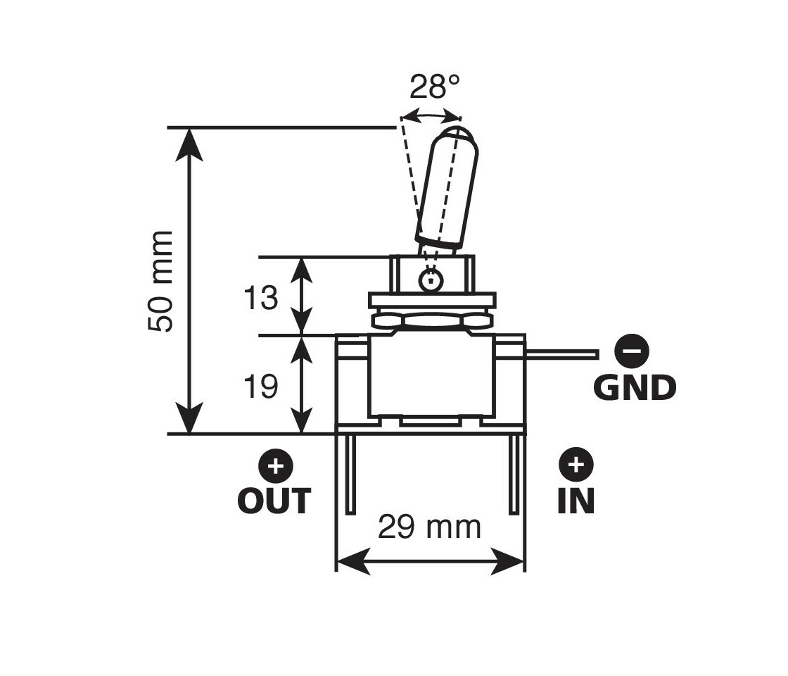INTERRUPTOR TIPO SWITCH LED VERM.12V 20A 45557 LAMPA