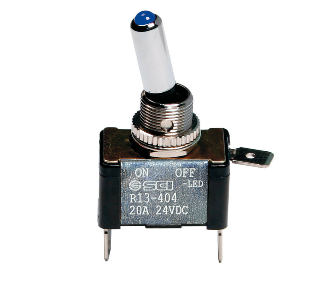 INTERRUPTOR TIPO SWITCH LED AZUL 12V 20A 45559 LAMPA