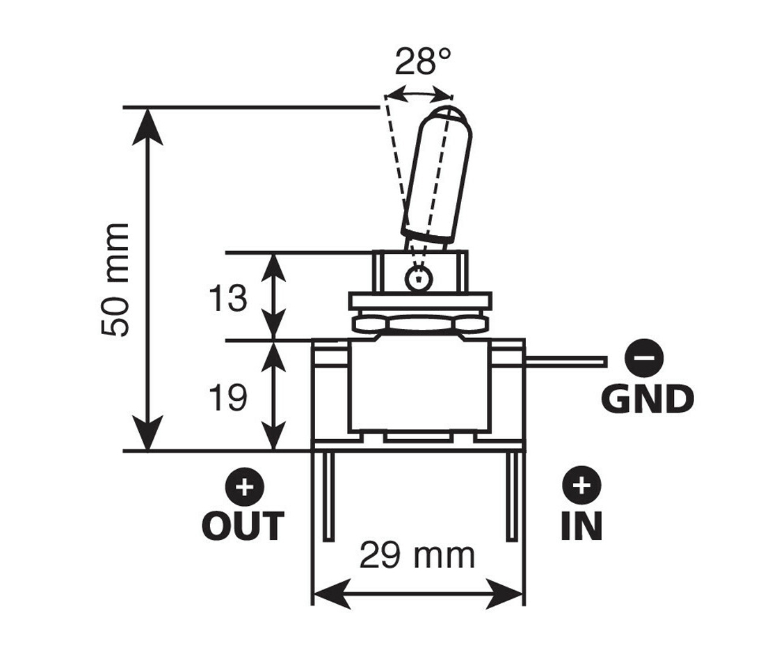 INTERRUPTOR TIPO SWITCH LED AZUL 12V 20A 45559 LAMPA