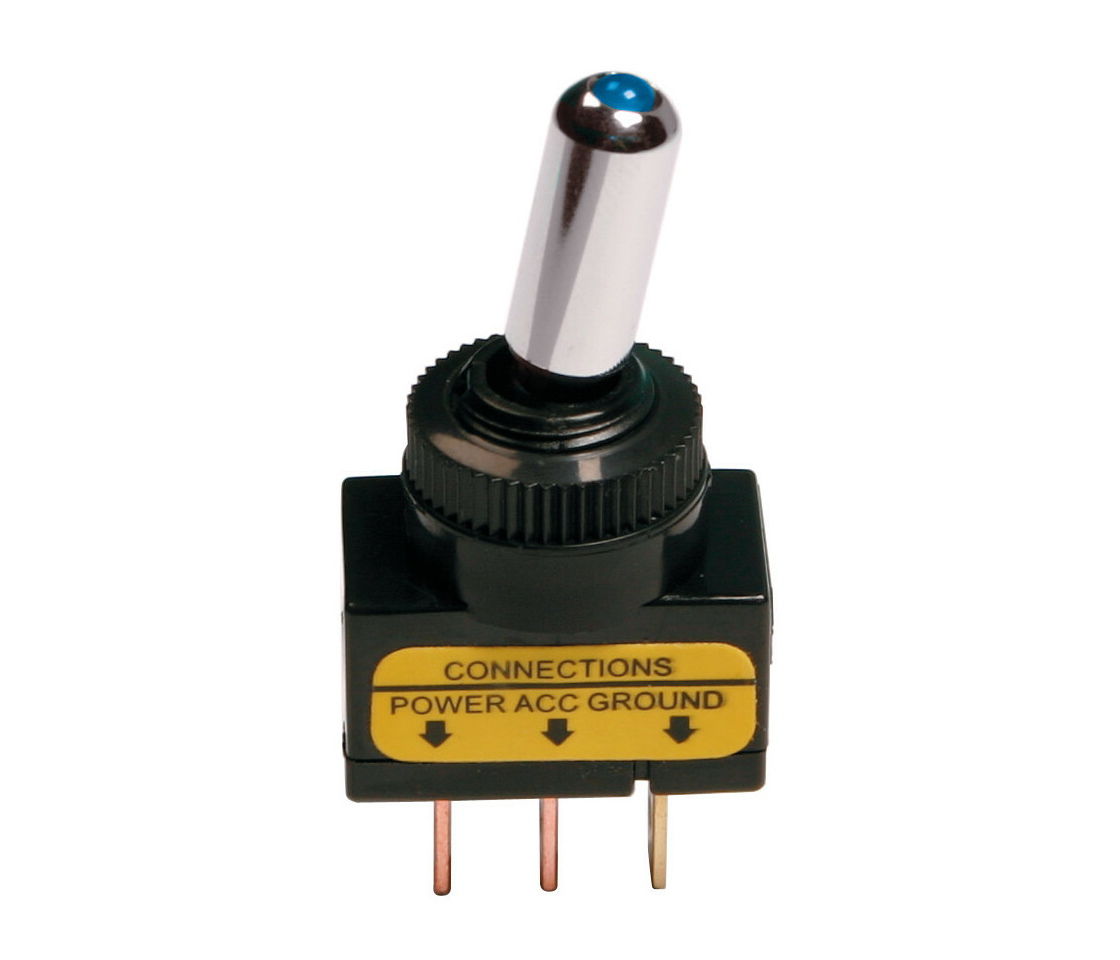 INTERRUPTOR TIPO SWITCH 3 TERM. LED AZUL 12V 45561 LAMPA