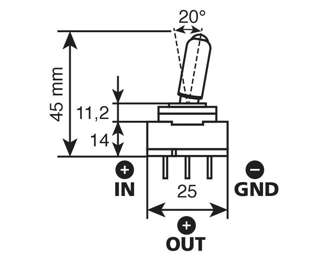 INTERRUPTOR TIPO SWITCH 3 TERM. LED AZUL 12V 45561 LAMPA