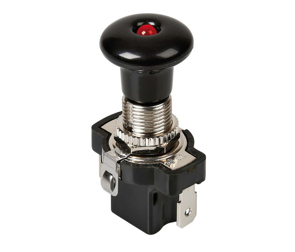 INTERRUPTOR TIPO PUSH-PULL | LED VERM. | 10A 45570 LAMPA