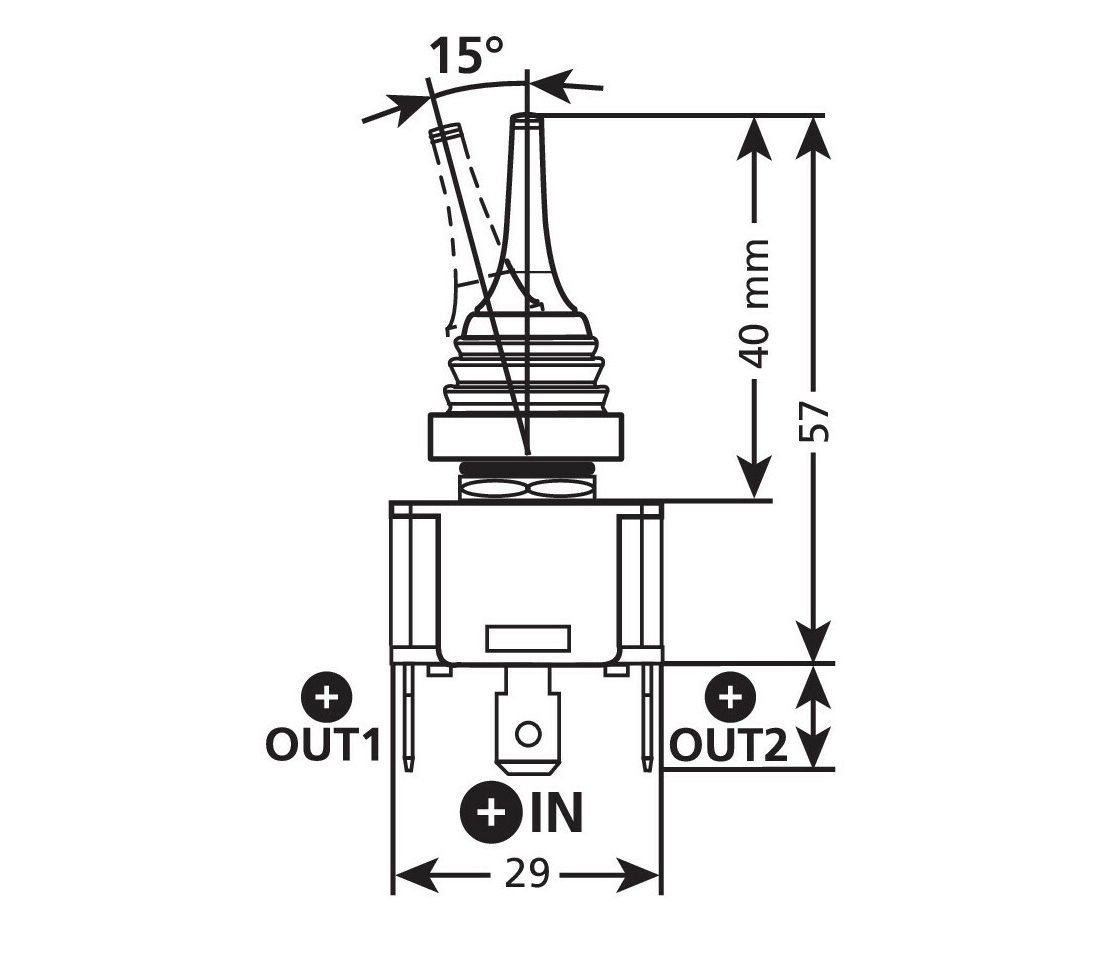 INTERRUPTOR UNIVERSAL 12-24V 3 CORES 45583 LAMPA