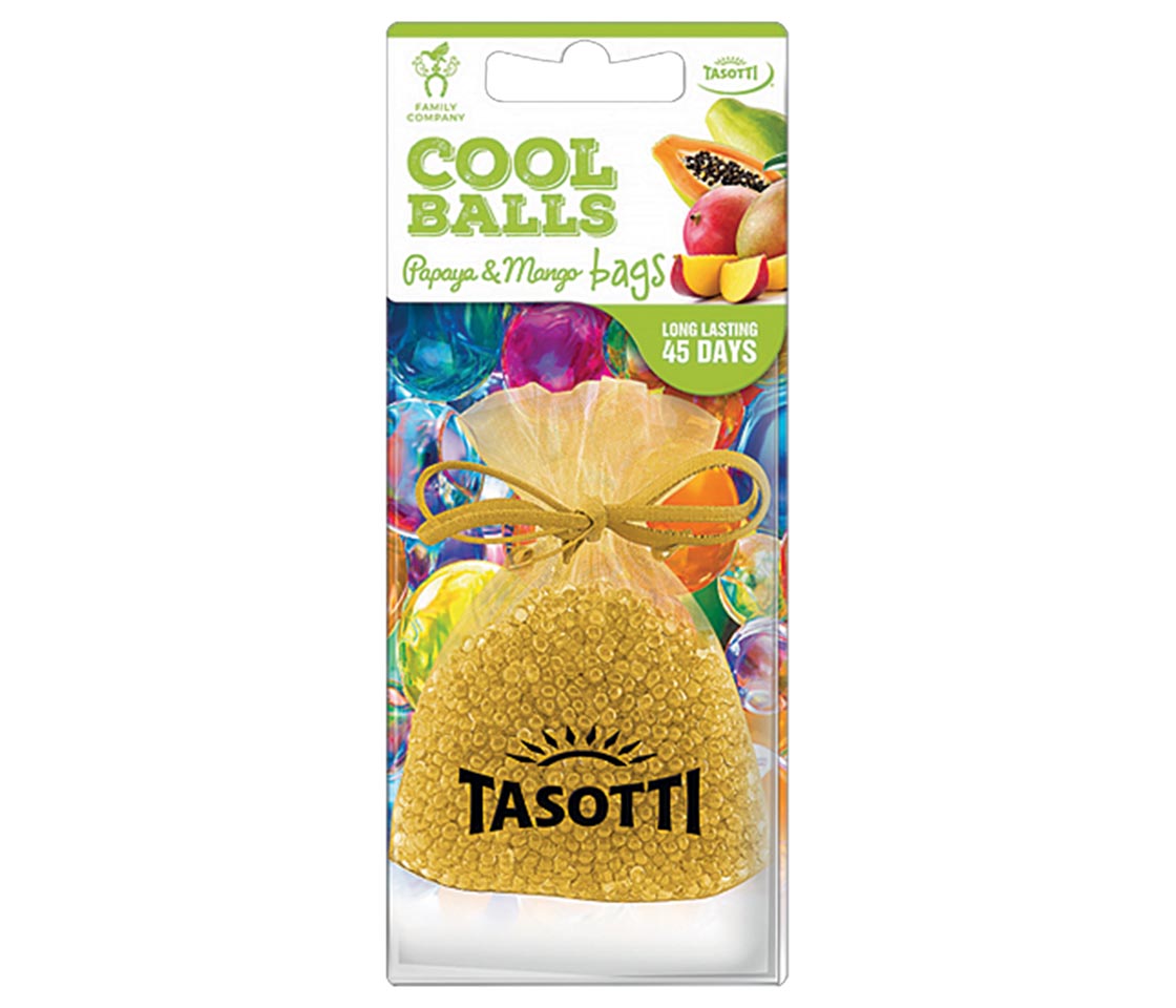 AMBIENTADOR TASOTTI COOL BALLS PAPAYA & MANGO PARA CARRO & CASA