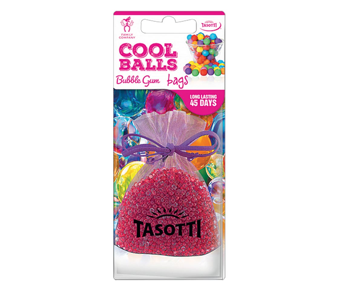 AMBIENTADOR TASOTTI COOL BALLS BUBBLE GUM PARA CARRO & CASA
