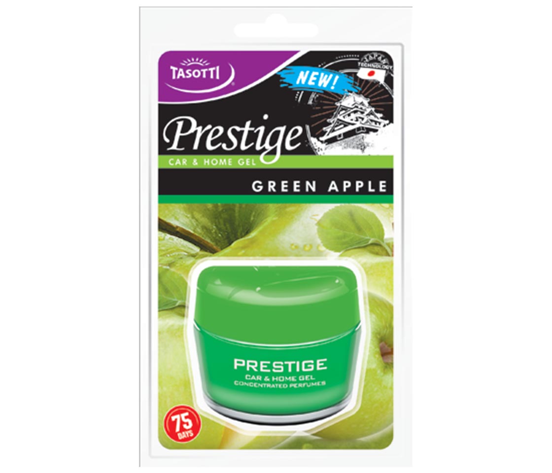 AMBIENTADOR TASOTTI GEL PRESTIGE GREEN APPLE PARA CARRO & CASA