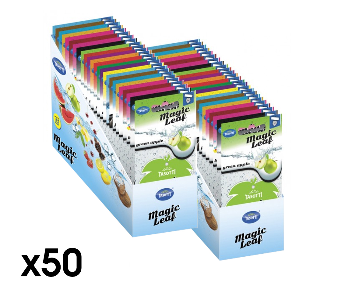 DISPLAY 50 AMBIENTADORES TASOTTI MAGIC LEAF PARA CARRO & CASA