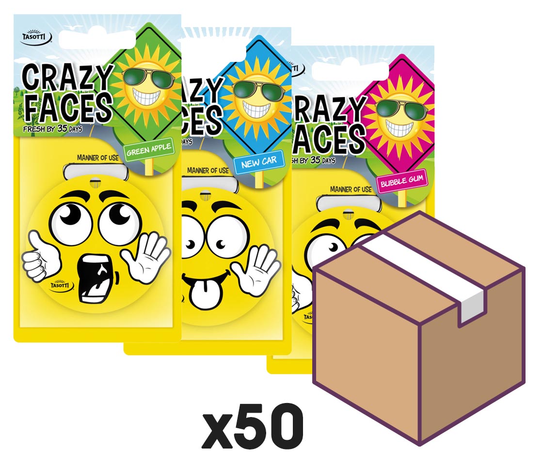 DISPLAY 50 AMBIENTADORES TASOTTI CRAZY FACES PARA CARRO & CASA
